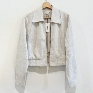 Jason Wu Sequin Cropped  Zip Front Bomber Jacket  Size M